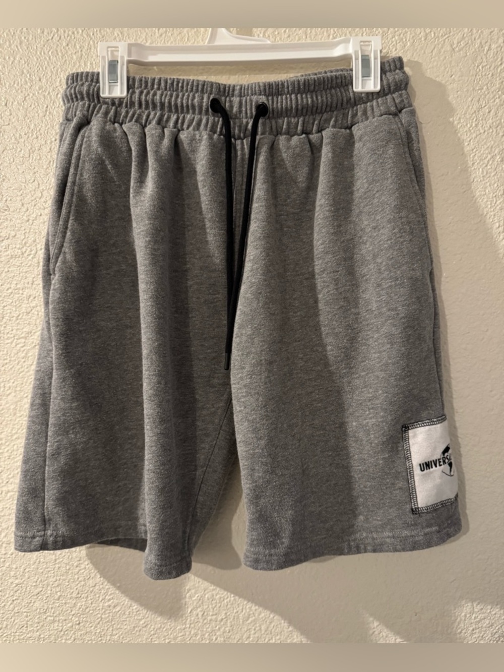 Gray Men's Fleece Lounge Shorts - Universal Patch